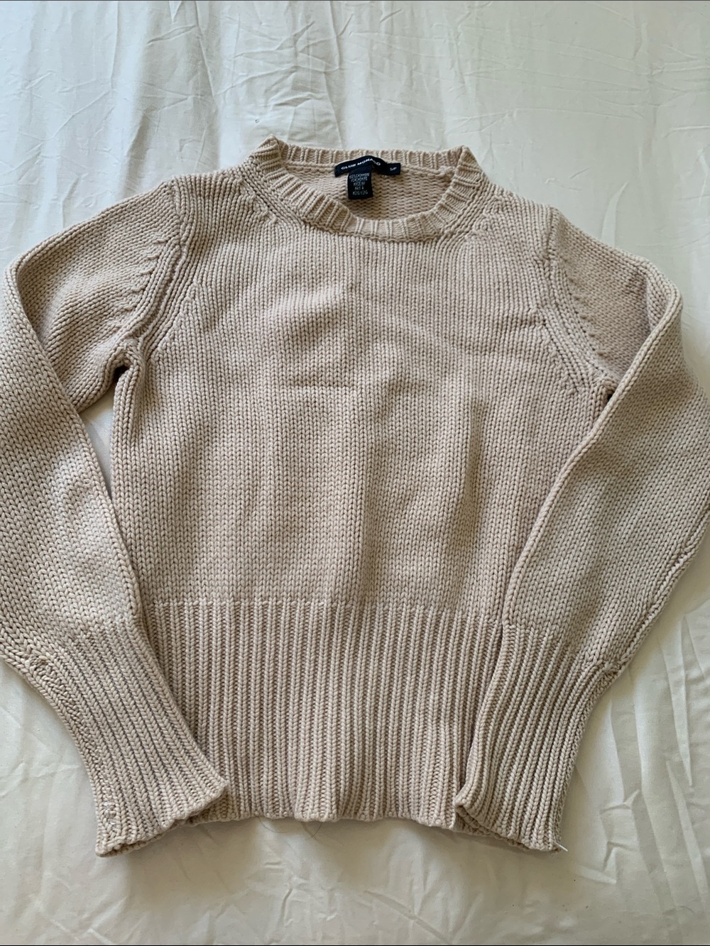 Club Monaco Cream Crewneck Knit Sweater